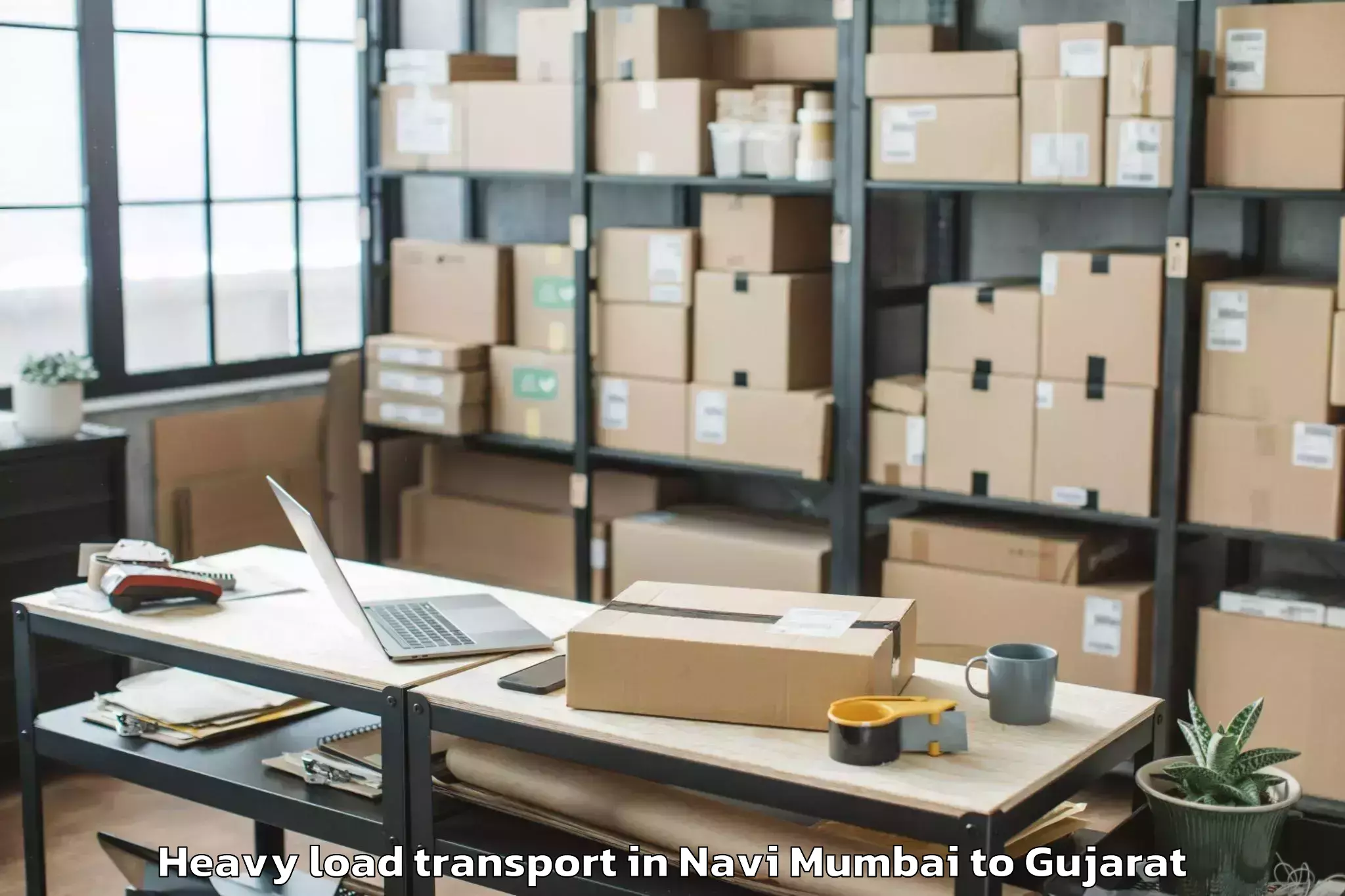 Professional Navi Mumbai to Jodiya Bandar Heavy Load Transport